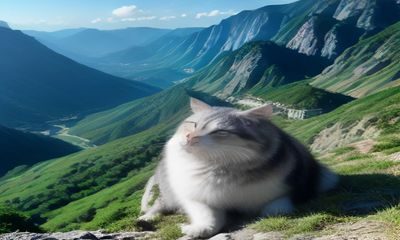 旅行博主站在山顶用快猫视频拍摄壮阔日出风景，云海翻腾，画面震撼，自然光线极佳